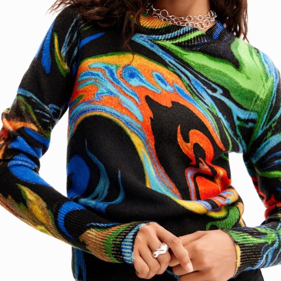 DESIGUAL PSYQUE MARBLED FINE-KNIT BY M.CHRISTIAN LACROIX - Picture 3 of 5